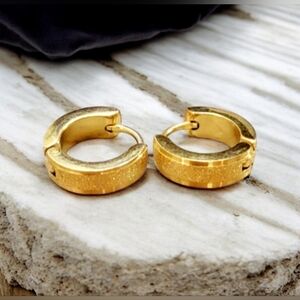 Beautiful Stainless Steel Gold 8mm Earrings